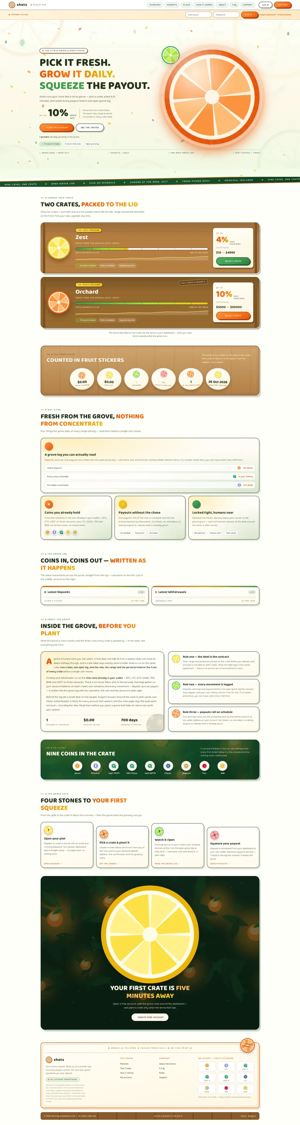 CITRA — HYIP Template Pack — GoldCoders HYIP template preview (H-TPL45)